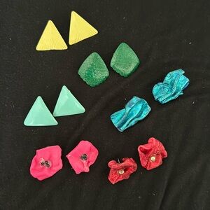 Vintage 1980s earrings, assortment of pierced.